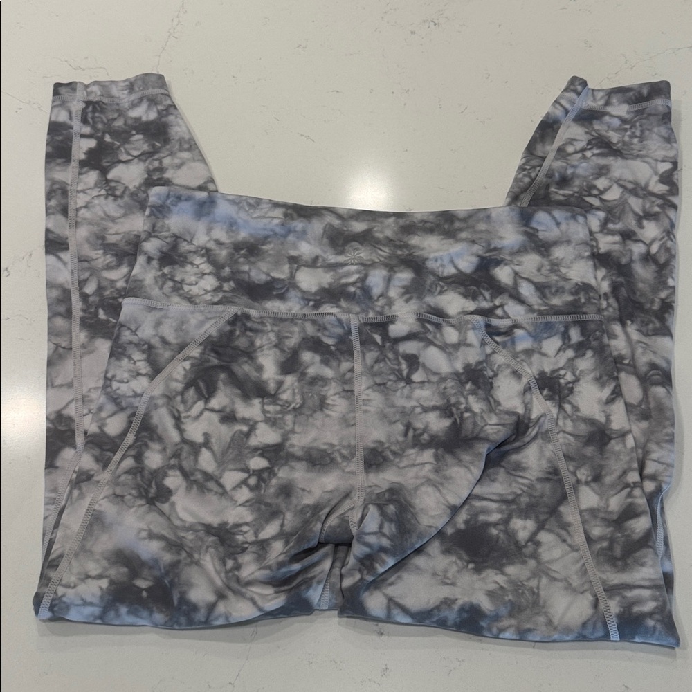 Athleta Gray Tie-Dye Leggings